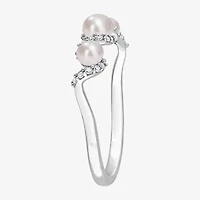 Womens 1/10 CT. T.W. 4MM White Cultured Freshwater Pearl 14K Gold Cocktail Ring