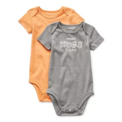 Okie Dokie Baby Unisex Crew Neck Short Sleeve Rib 2-pc. Bodysuit