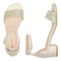 Christie & Jill Mallory Little Big Kid Girls Open Toe Block Heel Pumps