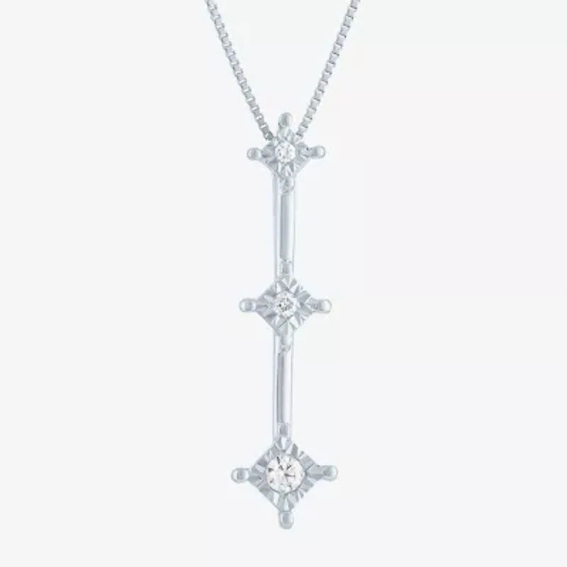 Womens Genuine White Diamond Accent 10K or Yellow Gold Pendant Necklace