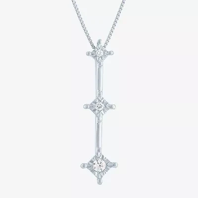 Womens Genuine White Diamond Accent 10K or Yellow Gold Pendant Necklace