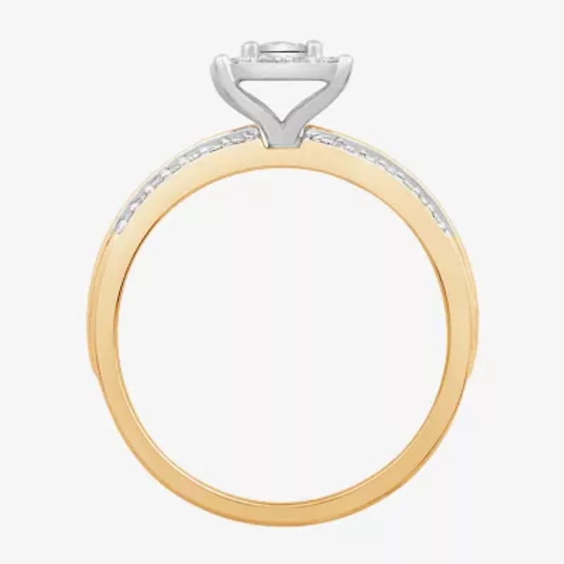 3PC His and Hers Trio Wedding Set Featuring 3/ CT.T.W. Natural Diamond Womens Bridal Set and Mens Wedding Band in 10K or 14K Two Tone Gold