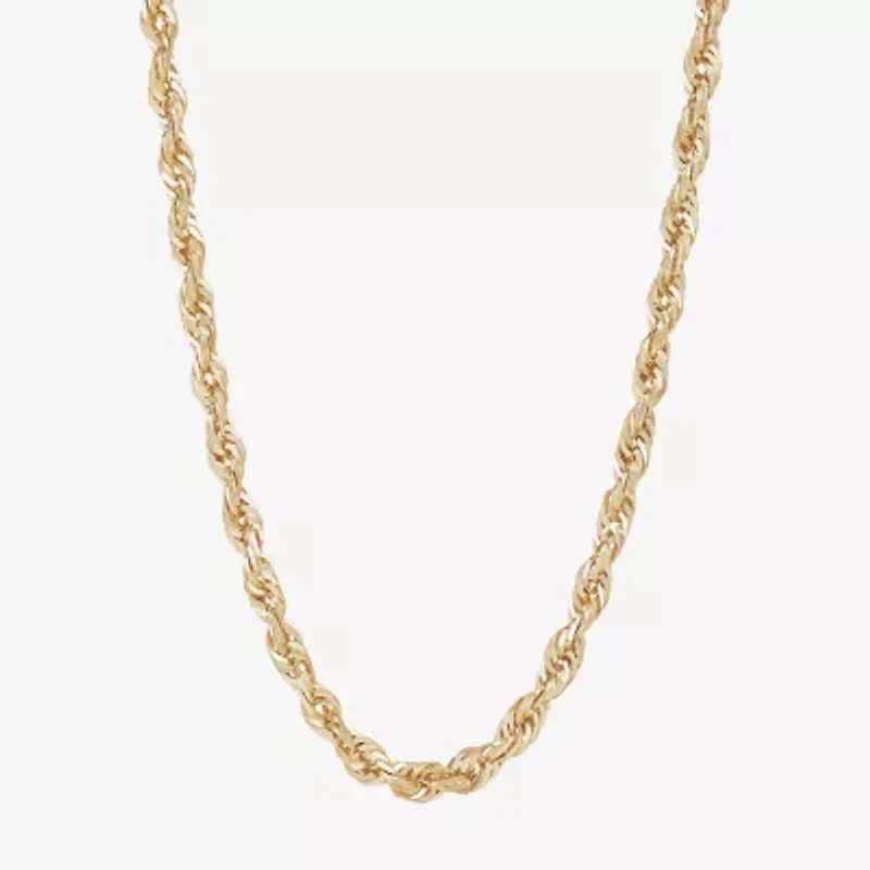 Unisex Adult 14K Gold 24 Inch Rope Chain Necklace