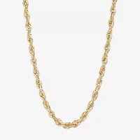 Unisex Adult 14K Gold 24 Inch Rope Chain Necklace