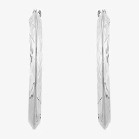 Womens 14K White Gold 30mm Hoop Earrings
