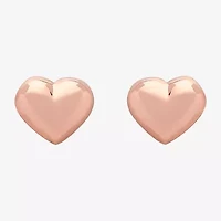 14K Gold 6.2mm Heart Stud Earrings