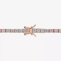 Womens 5 CT. T.W. Lab Created White Moissanite 18K Rose Gold Over Silver Tennis Bracelet