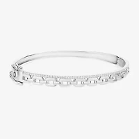 Diamonart Womens Cubic Zirconia Sterling Silver Round Bangle Bracelet