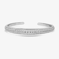 Diamonart Womens Cubic Zirconia Sterling Silver Cuff Bracelet