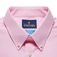 Stafford Coolmax All Season Oxford Mens Regular Fit Stretch Fabric Wrinkle Free Long Sleeve Dress Shirt