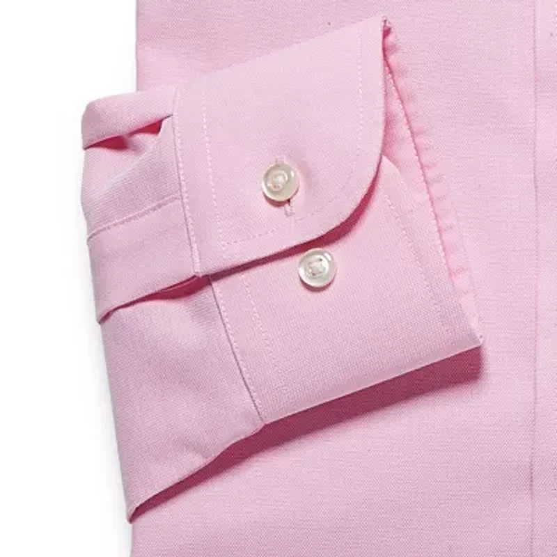 Stafford Coolmax All Season Oxford Mens Regular Fit Stretch Fabric Wrinkle Free Long Sleeve Dress Shirt