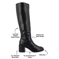 Journee Collection Womens Romilly Stacked Heel Dress Boots