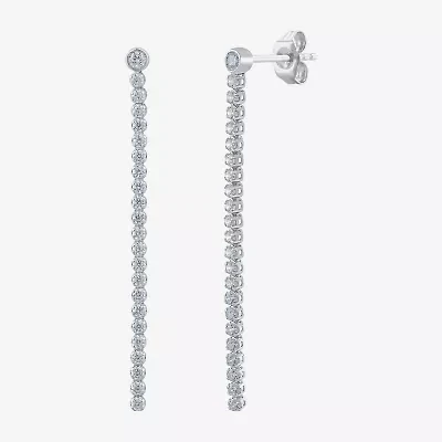 (H-I / I1) 1 CT.T.W. Lab-Grown Diamond 10K White Gold Drop Earrings