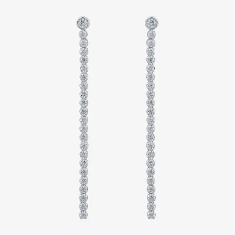 (H-I / I1) 1 CT.T.W. Lab-Grown Diamond 10K White Gold Drop Earrings