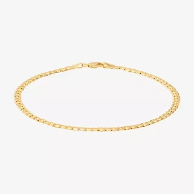 Made in Italy Mens 14K Gold 8 1/2 Inch Solid Curb Chain Bracelet