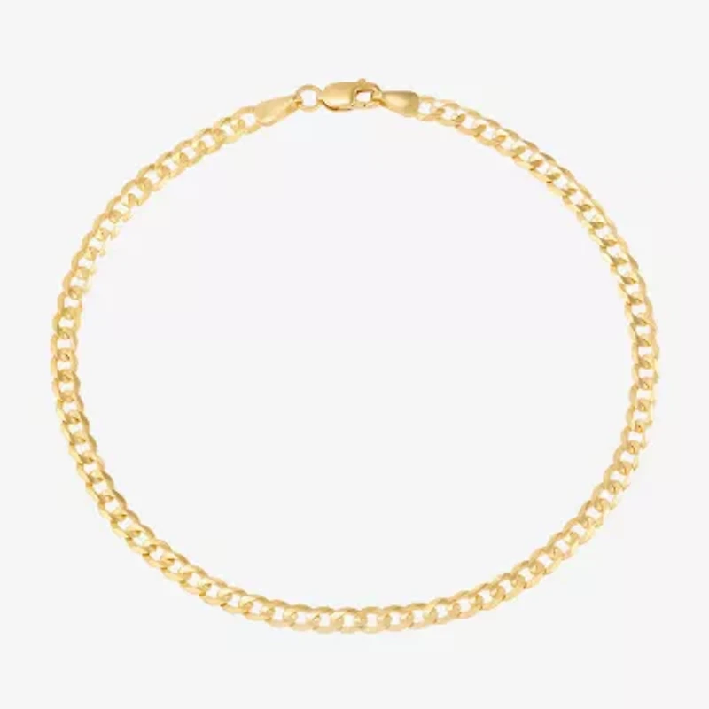 Made in Italy Mens 14K Gold 8 1/2 Inch Solid Curb Chain Bracelet