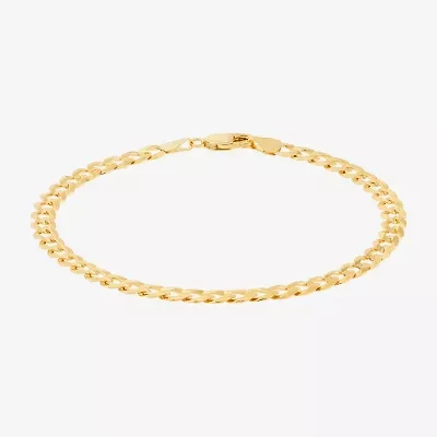 Made in Italy Mens 14K Gold 8 1/2 Inch Solid Curb Chain Bracelet