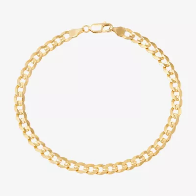 Made in Italy Mens 14K Gold 8 1/2 Inch Solid Curb Chain Bracelet