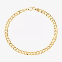 Made in Italy Mens 14K Gold 8 1/2 Inch Solid Curb Chain Bracelet