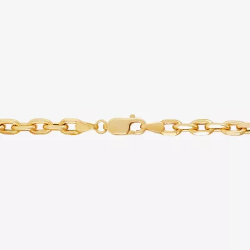 Made in Italy Womens 14K Gold 8 1/2 Inch Solid Link Chain Bracelet