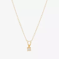 Girls Natural White Diamond 14K Gold Round 2-pc. Jewelry Set