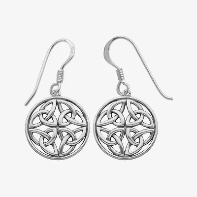 Sterling Silver Celtic Circle Drop Earrings