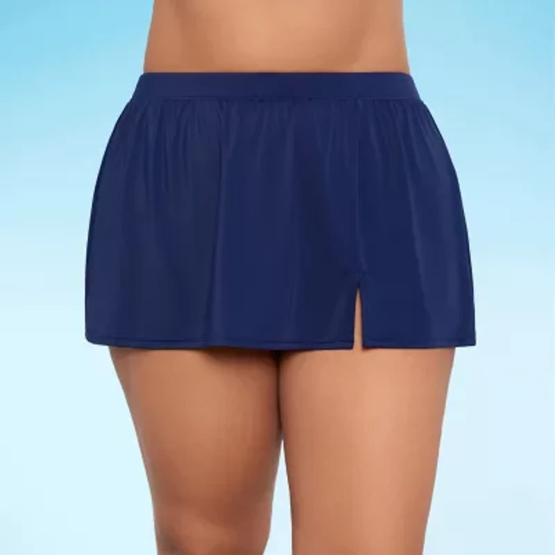 Sonnet Shores Womens Comfort Waistband Plus Swim Skirt