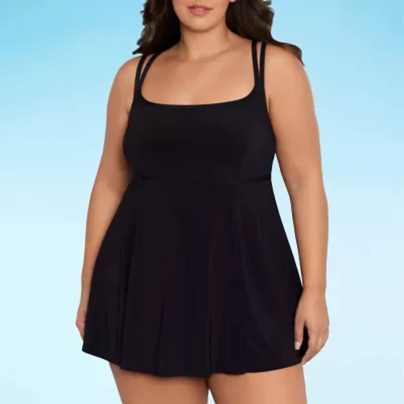 Sonnet Shores Womens Plus Swim Dress