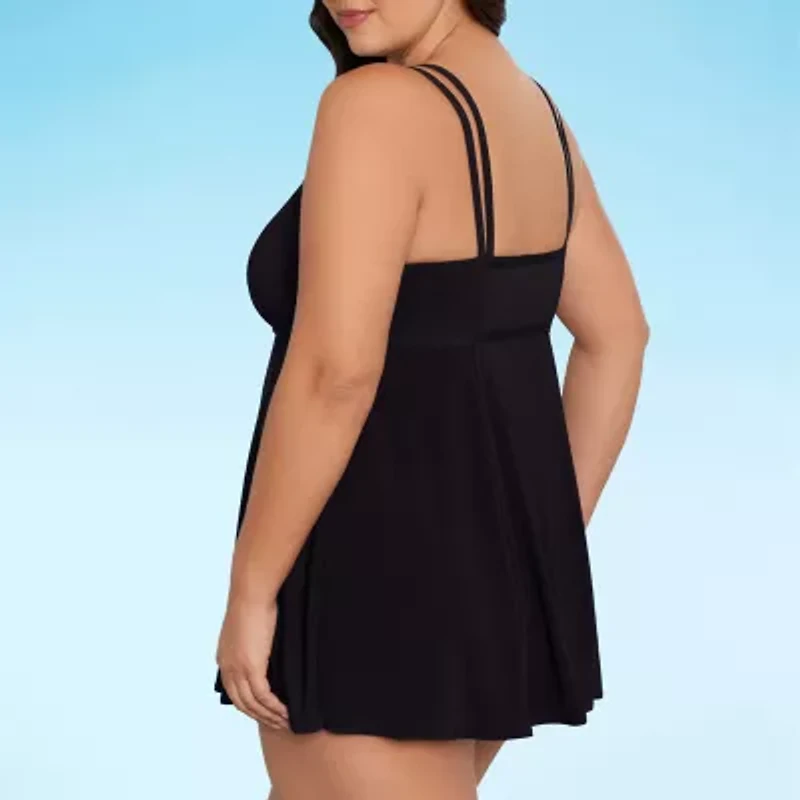 Sonnet Shores Womens Plus Swim Dress