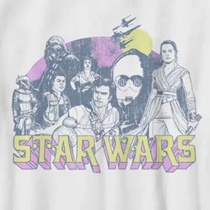 Little & Big Kid Boys Crew Neck Short Sleeve Regular Fit Star Wars Graphic T-Shirt
