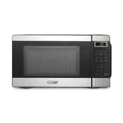 Commercial Chef 0.7-Cu. Ft. Countertop Microwave - Black with Stainless Steel Trim