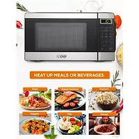 Commercial Chef 0.7-Cu. Ft. Countertop Microwave - Black with Stainless Steel Trim