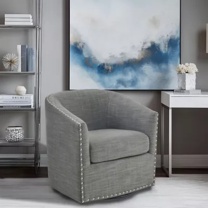 Madison Park Memo Living Room Collection Swivel Upholstered Armchair