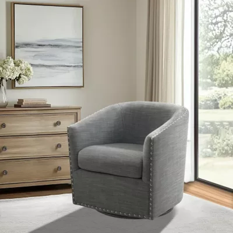 Madison Park Memo Living Room Collection Swivel Upholstered Armchair