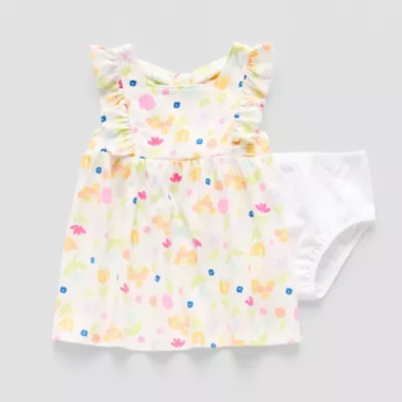 Okie Dokie Baby Girls 2-pc. Short Sleeve A-Line Dress