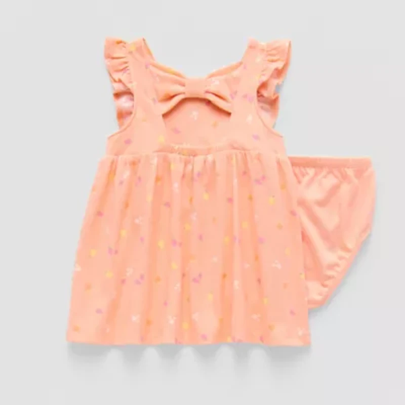Okie Dokie Baby Girls 2-pc. Short Sleeve A-Line Dress