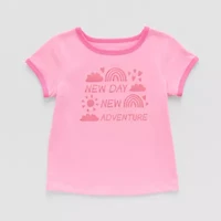Okie Dokie Toddler & Little Girls Round Neck Short Sleeve Graphic T-Shirt