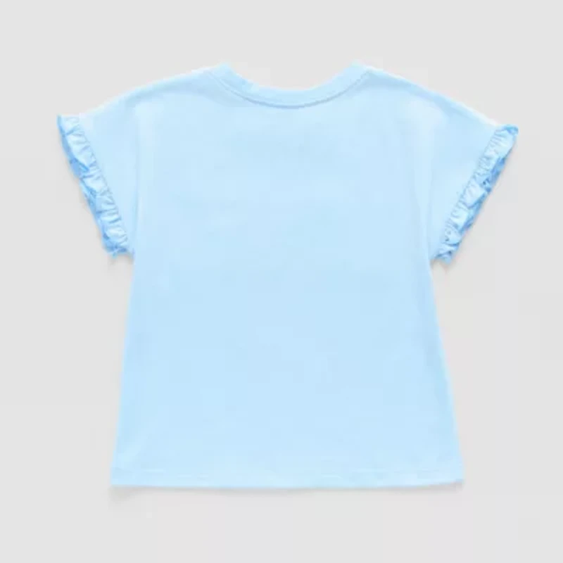 Okie Dokie Toddler & Little Girls Round Neck Short Sleeve Embroidered T-Shirt
