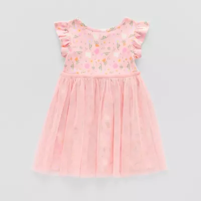 Okie Dokie Toddler & Little Girls Sleeveless Flutter Sleeve Tutu Dress