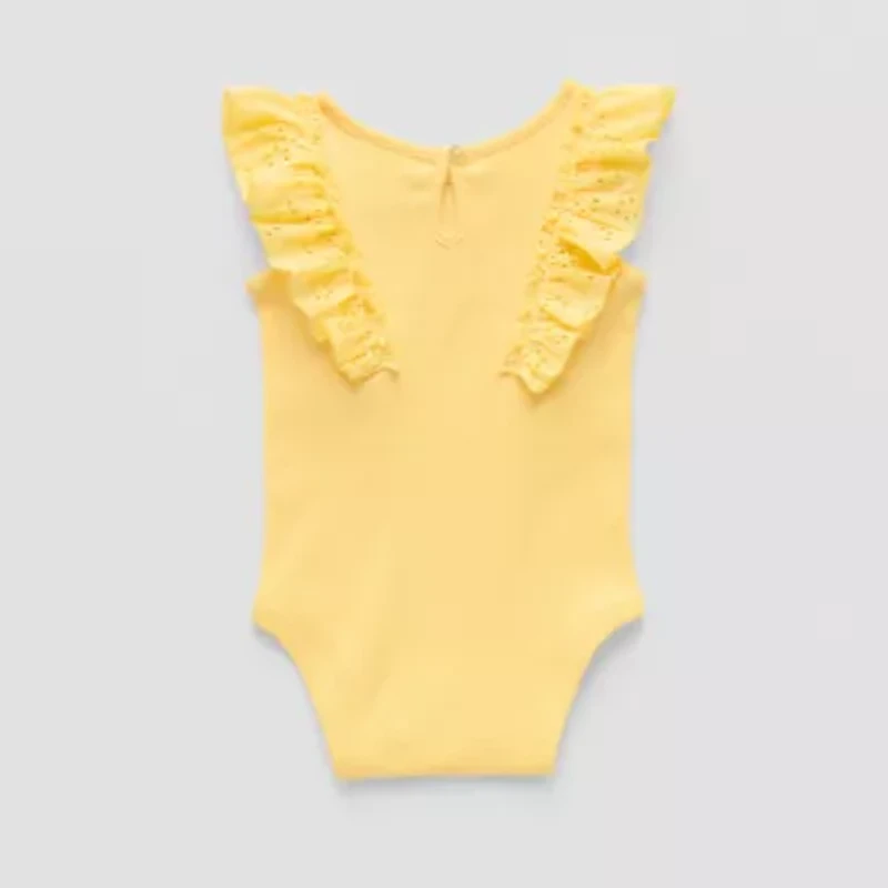 Okie Dokie Baby Girls Round Neck Sleeveless Rib Bodysuit