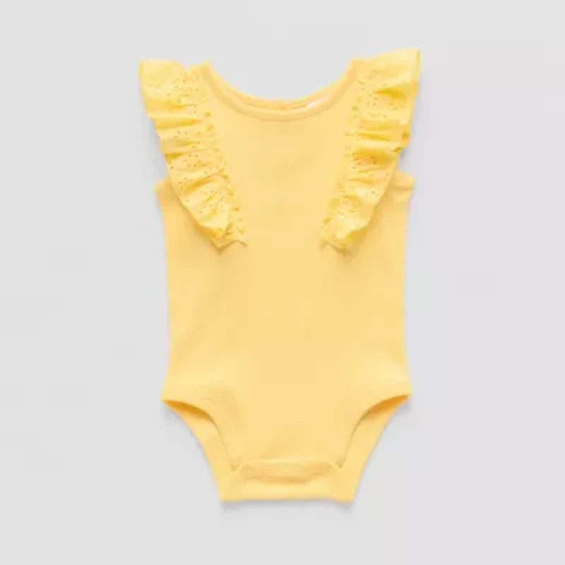 Okie Dokie Baby Girls Round Neck Sleeveless Rib Bodysuit