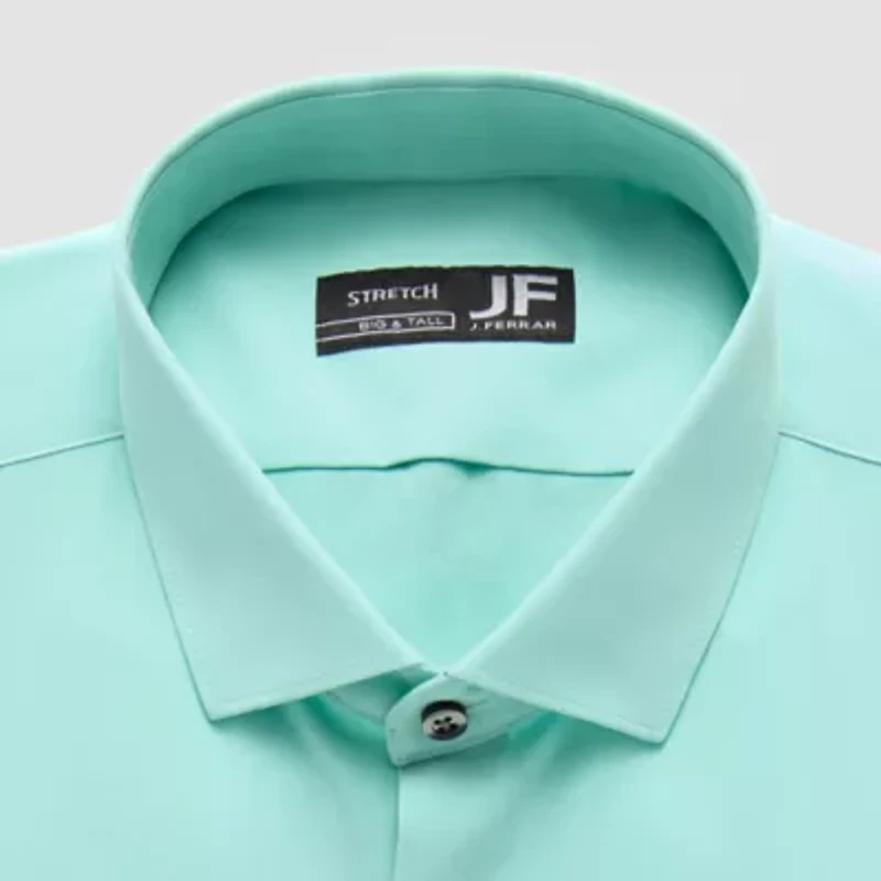 J. Ferrar Big and Tall 360 Stretch Performance Casual Mens Regular Fit Wrinkle Free Long Sleeve Dress Shirt