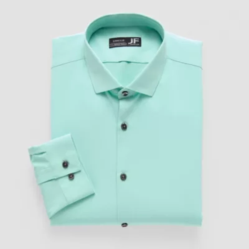 J. Ferrar Big and Tall 360 Stretch Performance Casual Mens Regular Fit Wrinkle Free Long Sleeve Dress Shirt