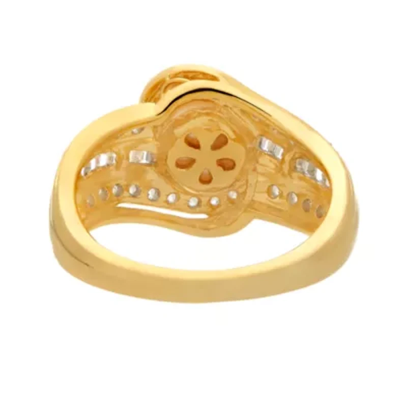 Womens White Cultured Freshwater Pearl 14K Gold Over Silver Cocktail Ring