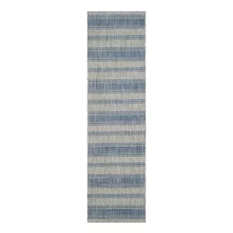 Safavieh Courtyard Collection Jessy Stripe Indoor/Outdoor Runner Rug