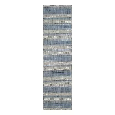 Safavieh Courtyard Collection Jessy Stripe Indoor/Outdoor Runner Rug
