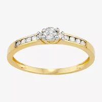 Womens 1/4 CT. T.W. Natural White Diamond 10K Gold Promise Ring