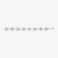 Womens 1/10 CT. T.W. Lab Created White Opal 14K Rose Gold Over Silver Sterling Silver Cinderella Princess 7.5 Inch Tennis Bracelet