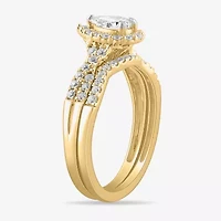 Signature By Modern Bride 7/8 CT.T.W. Lab-Grown (G-H / SI1-SI2) Diamond Pear Side Stone Bridal Set 10K or 14K Gold