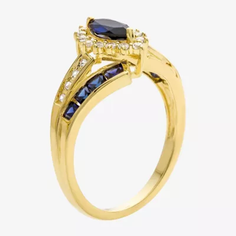 Lab-Created Gemstone 14K Gold Over Silver Cocktail Ring